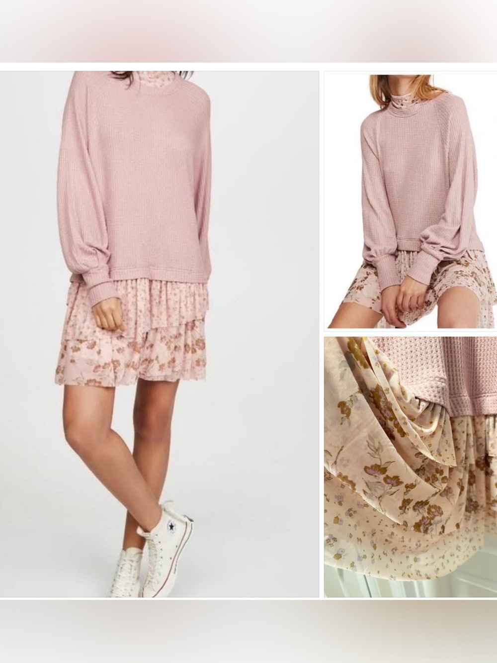 NWOT. Free People Opposites Attract Romantic Dress